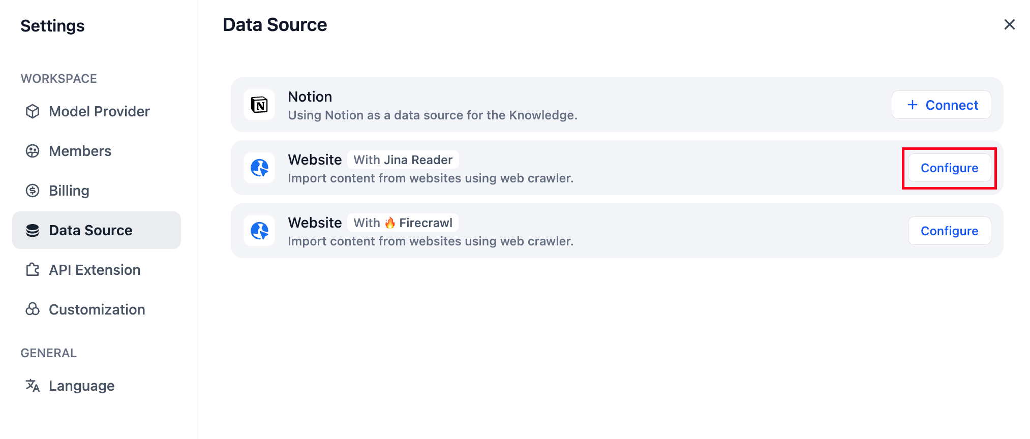 Configuring Jina Reader