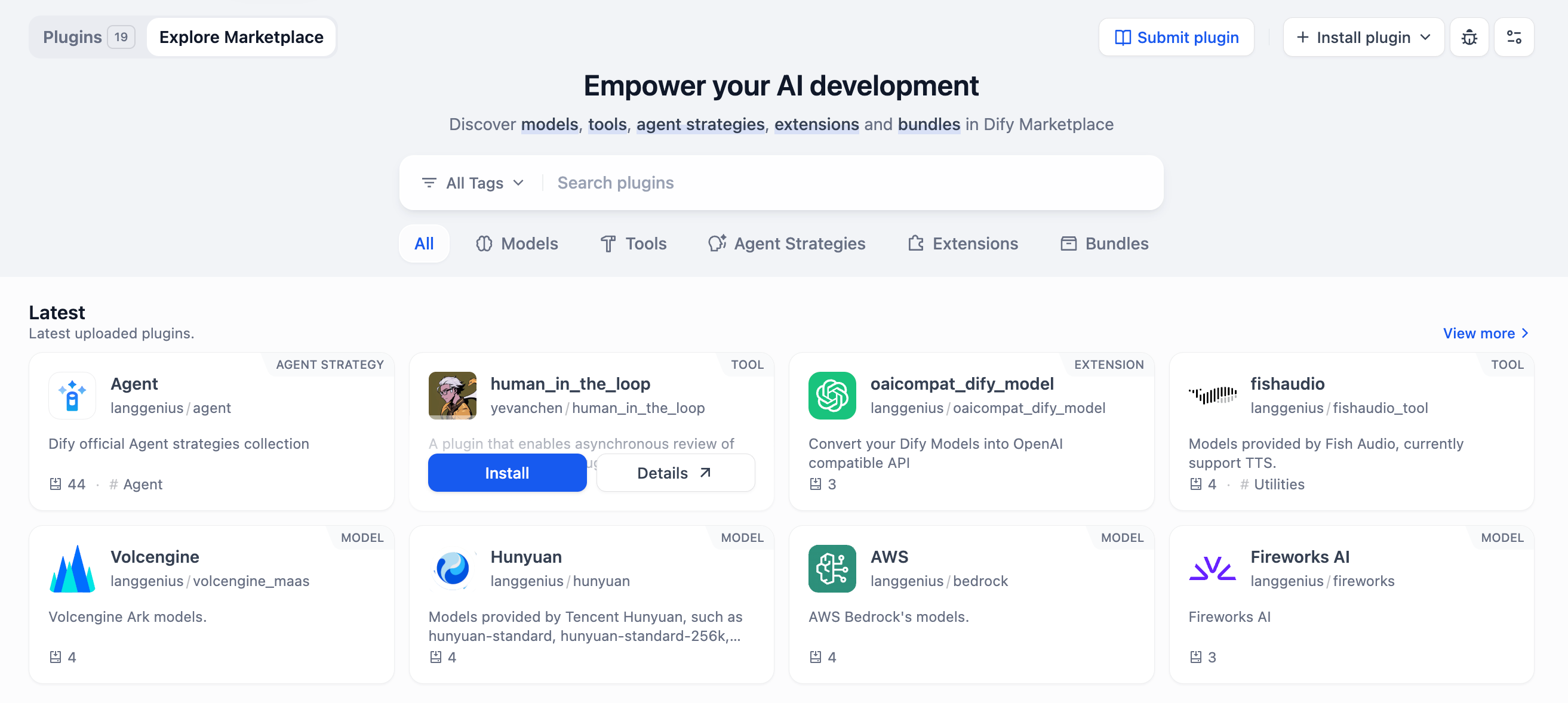 Install via marketplace
