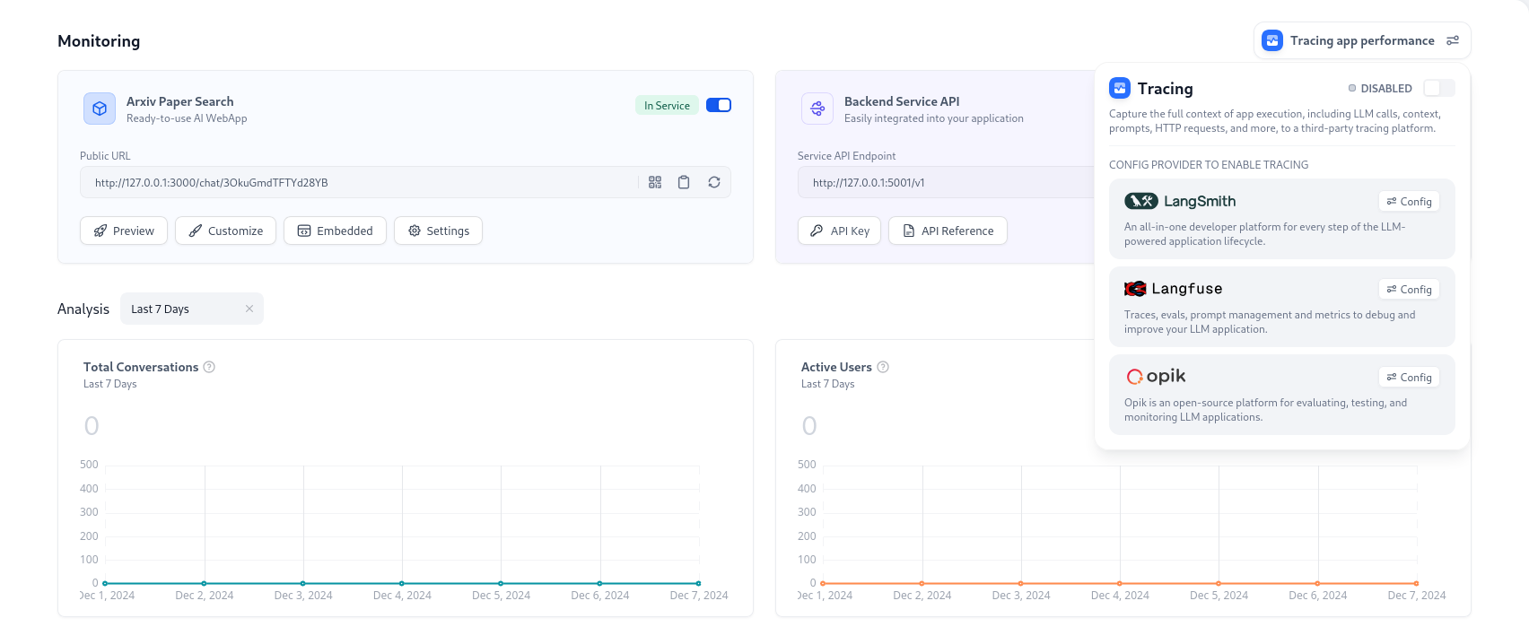 Tracing app performance