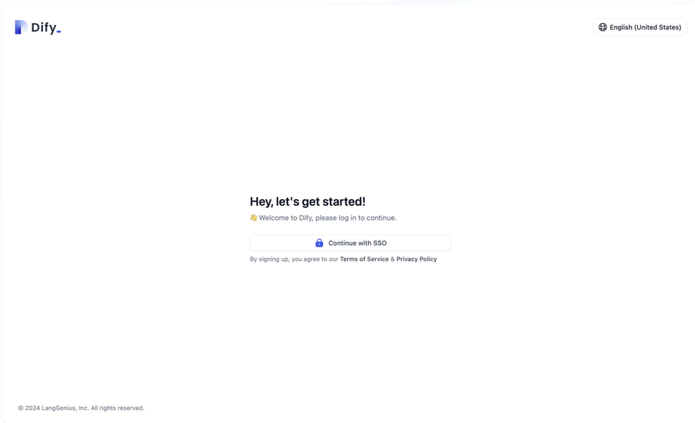 Dify enterprise login page