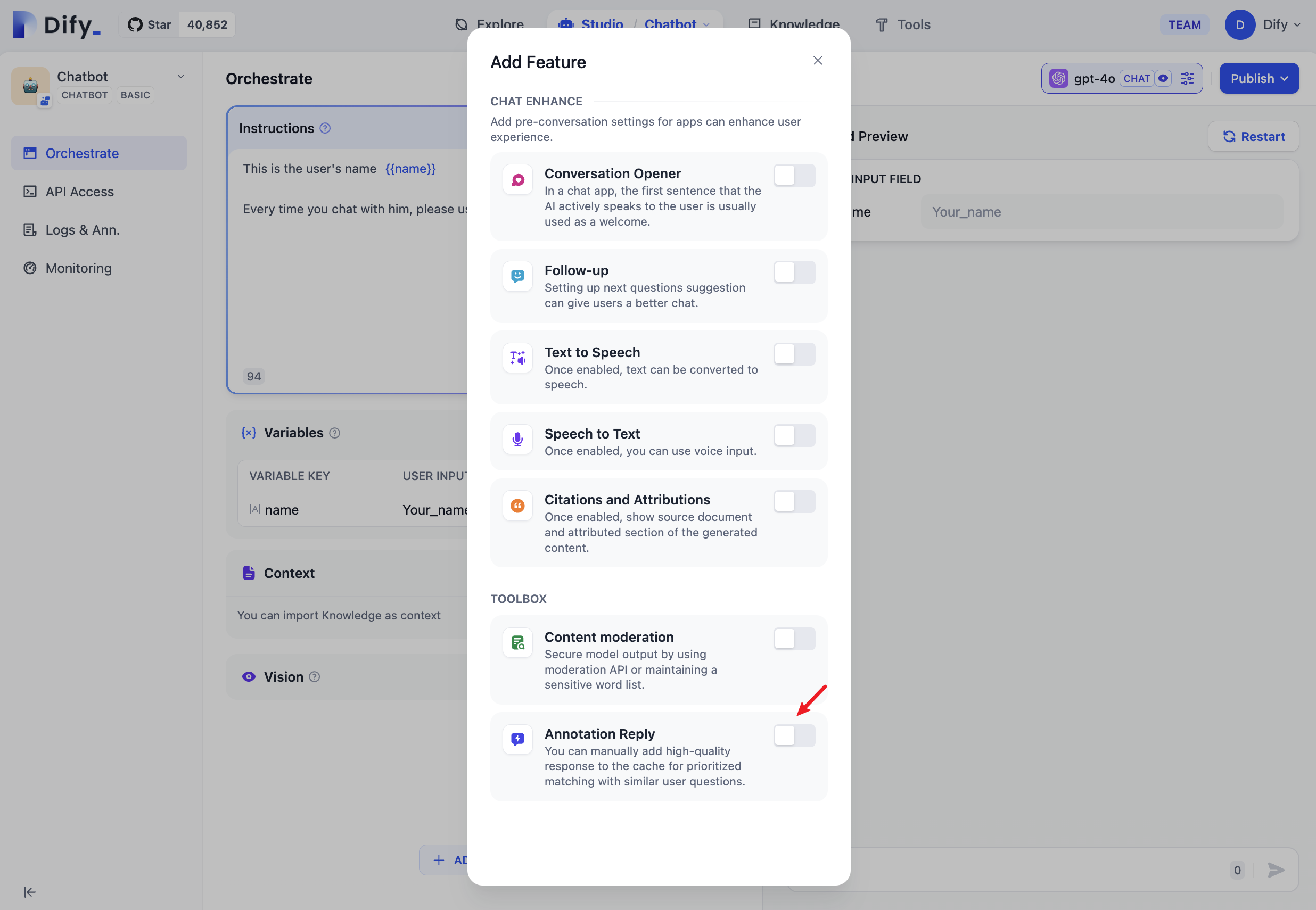 Enabling Annotated Replies in Prompt Orchestration