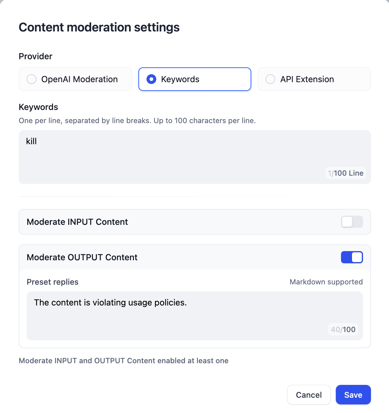 Configuring Load Balancing from Add Model