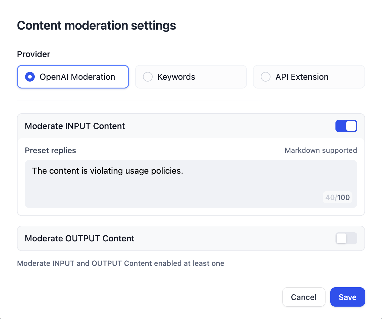 Configuring Load Balancing from Add Model