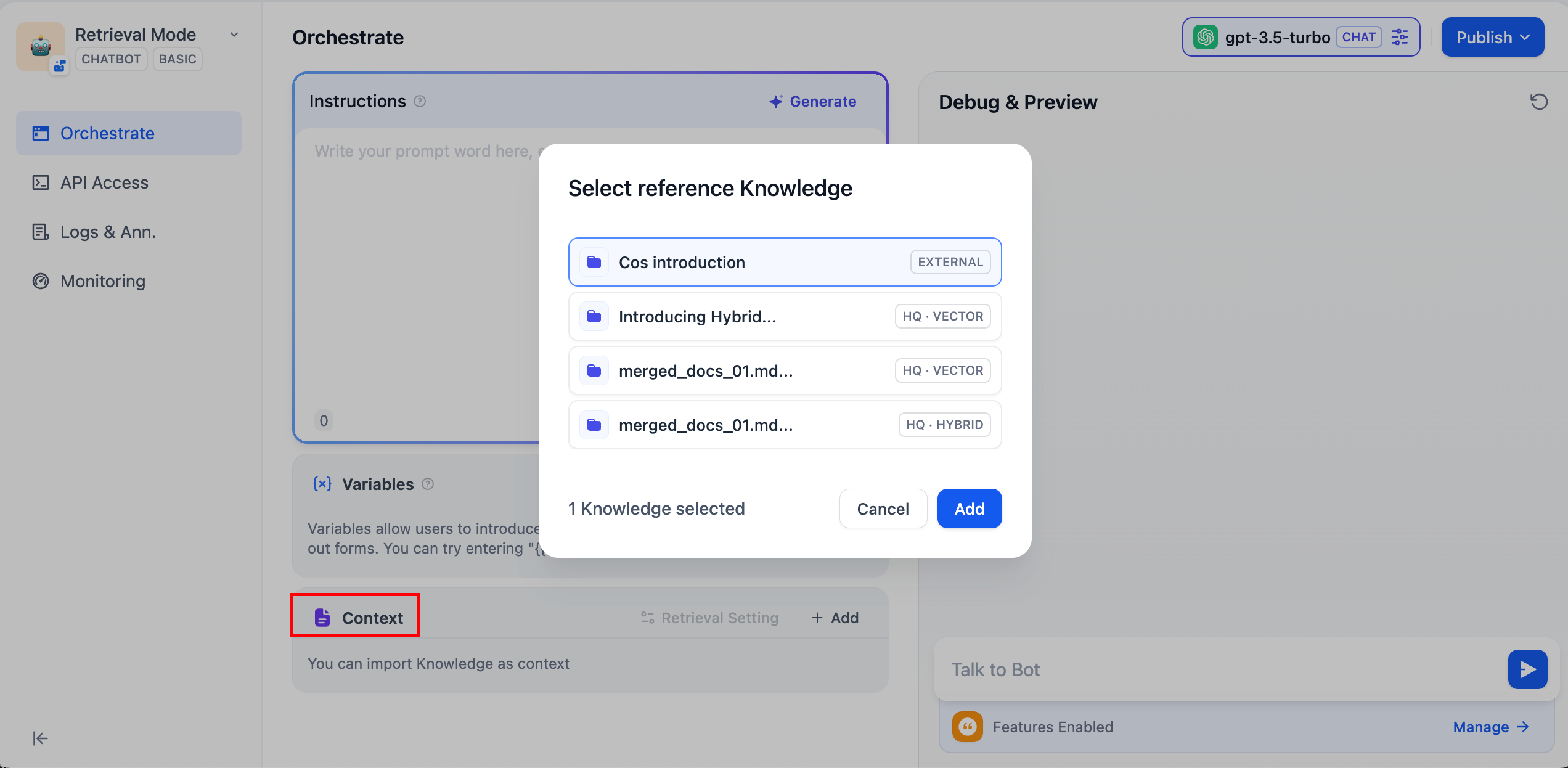 Chatbot / Agent