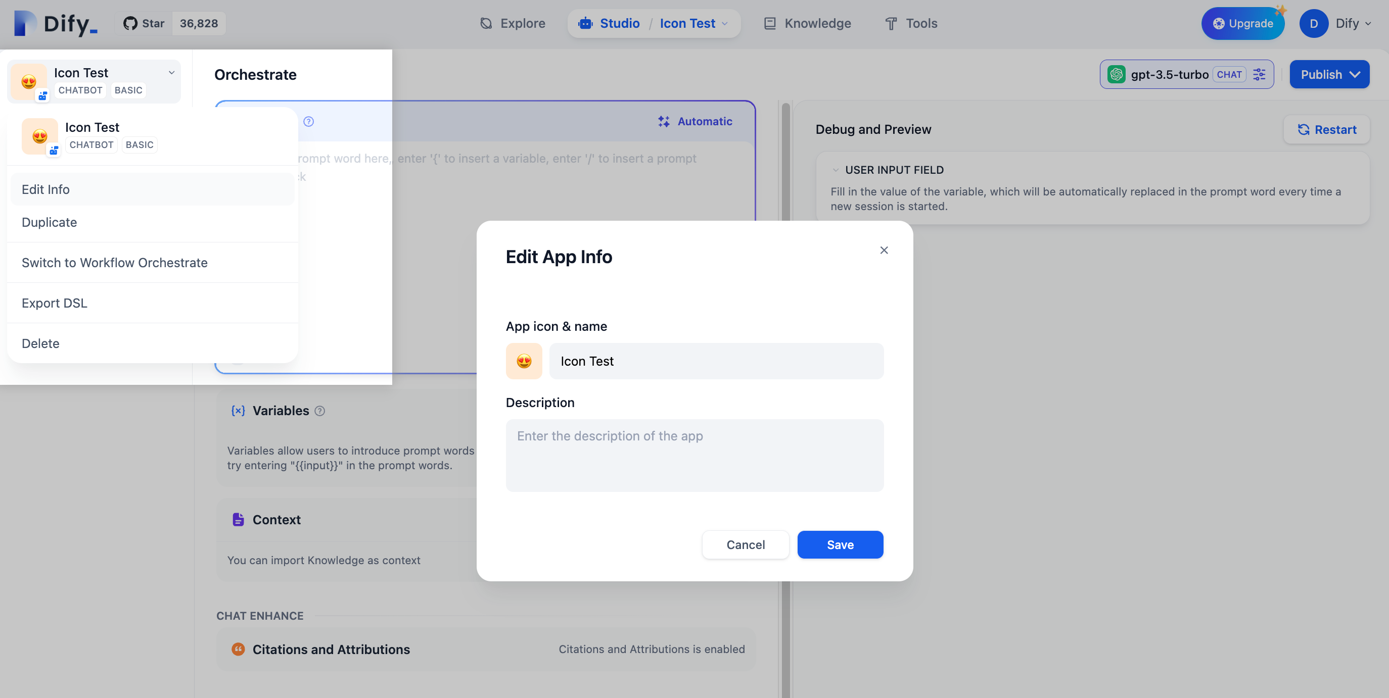 Edit App Info