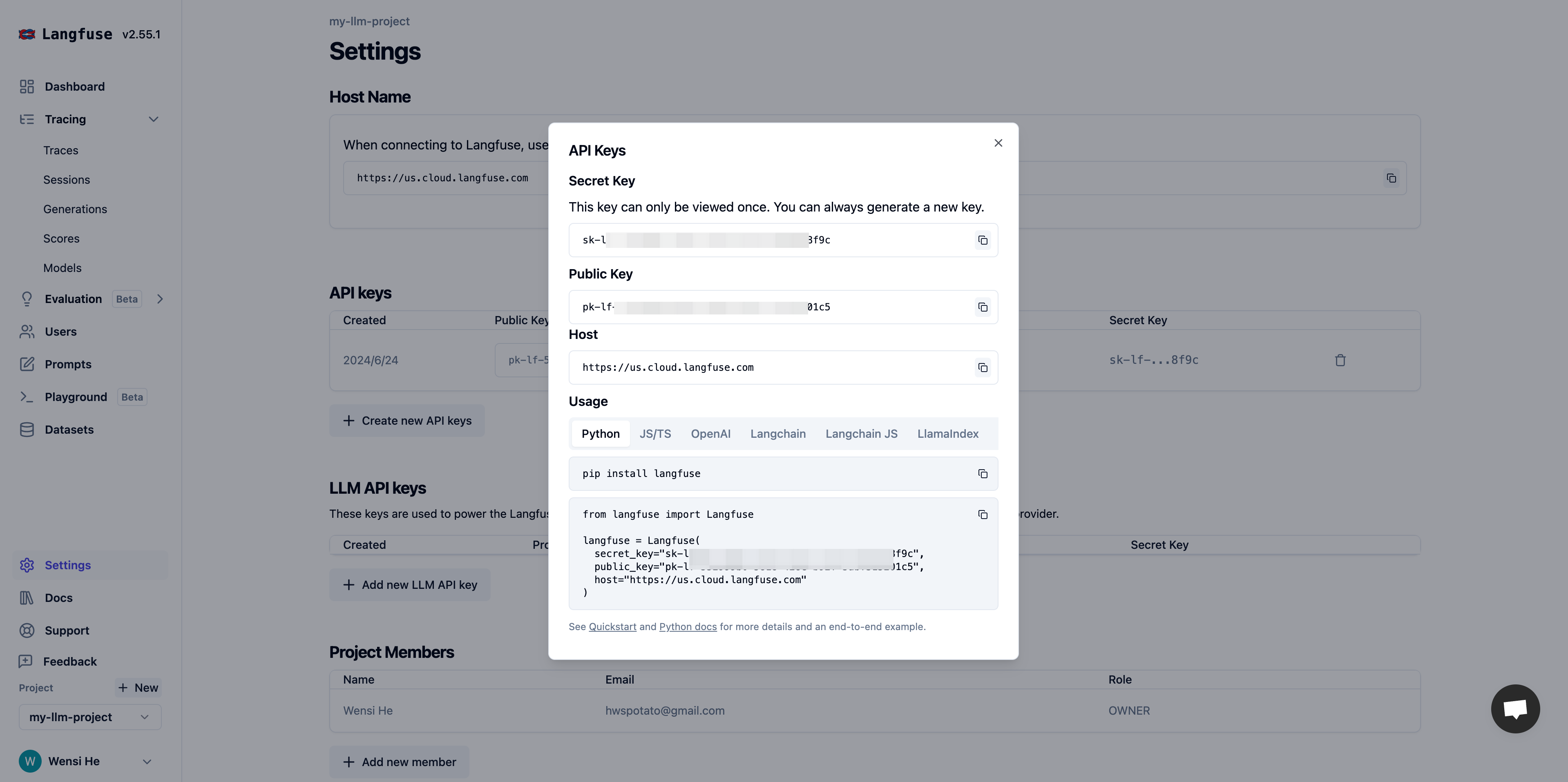 Get API Key configuration