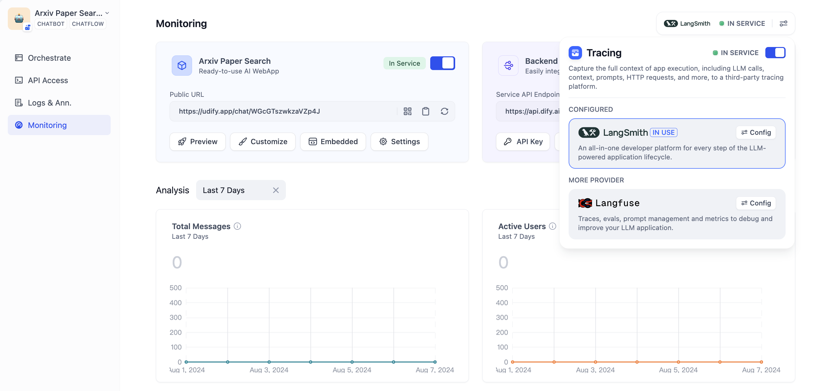 Tracing app performance