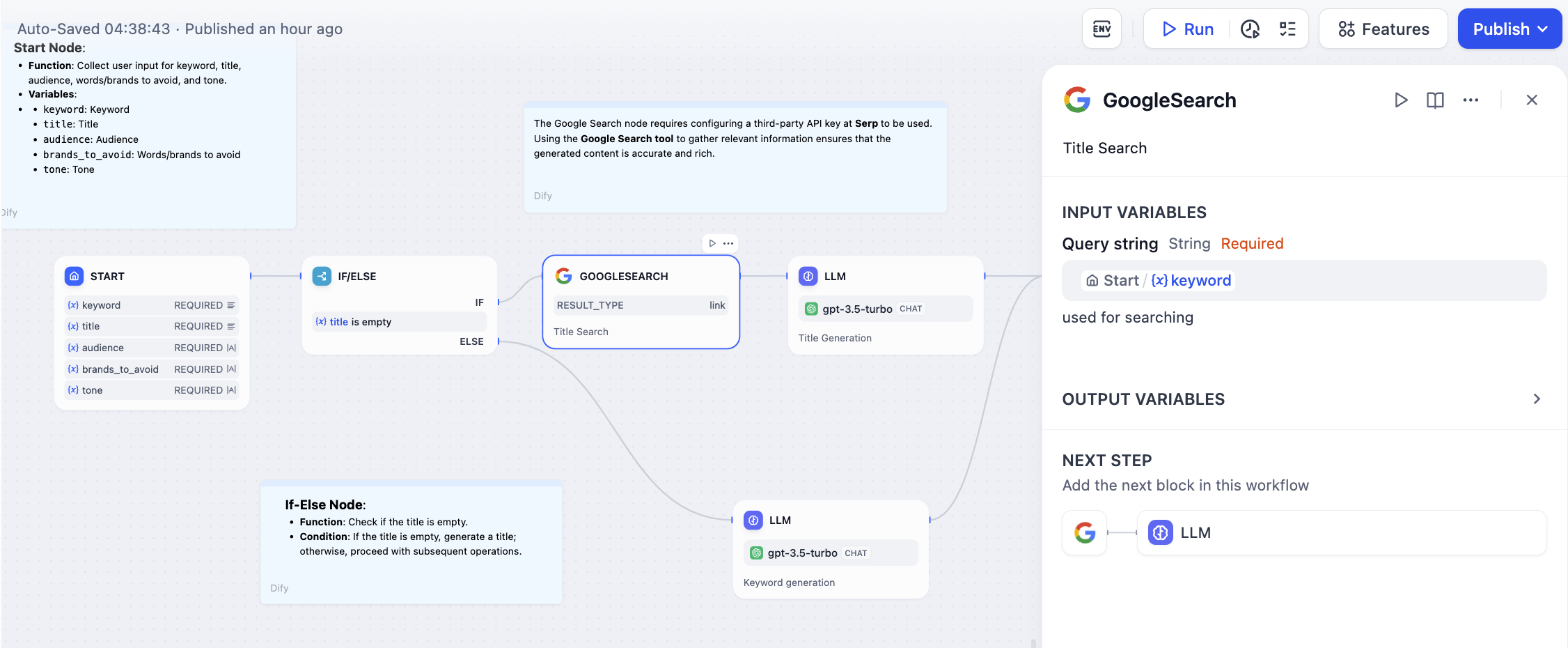 Configuring Google Search Tool to Retrieve External Knowledge