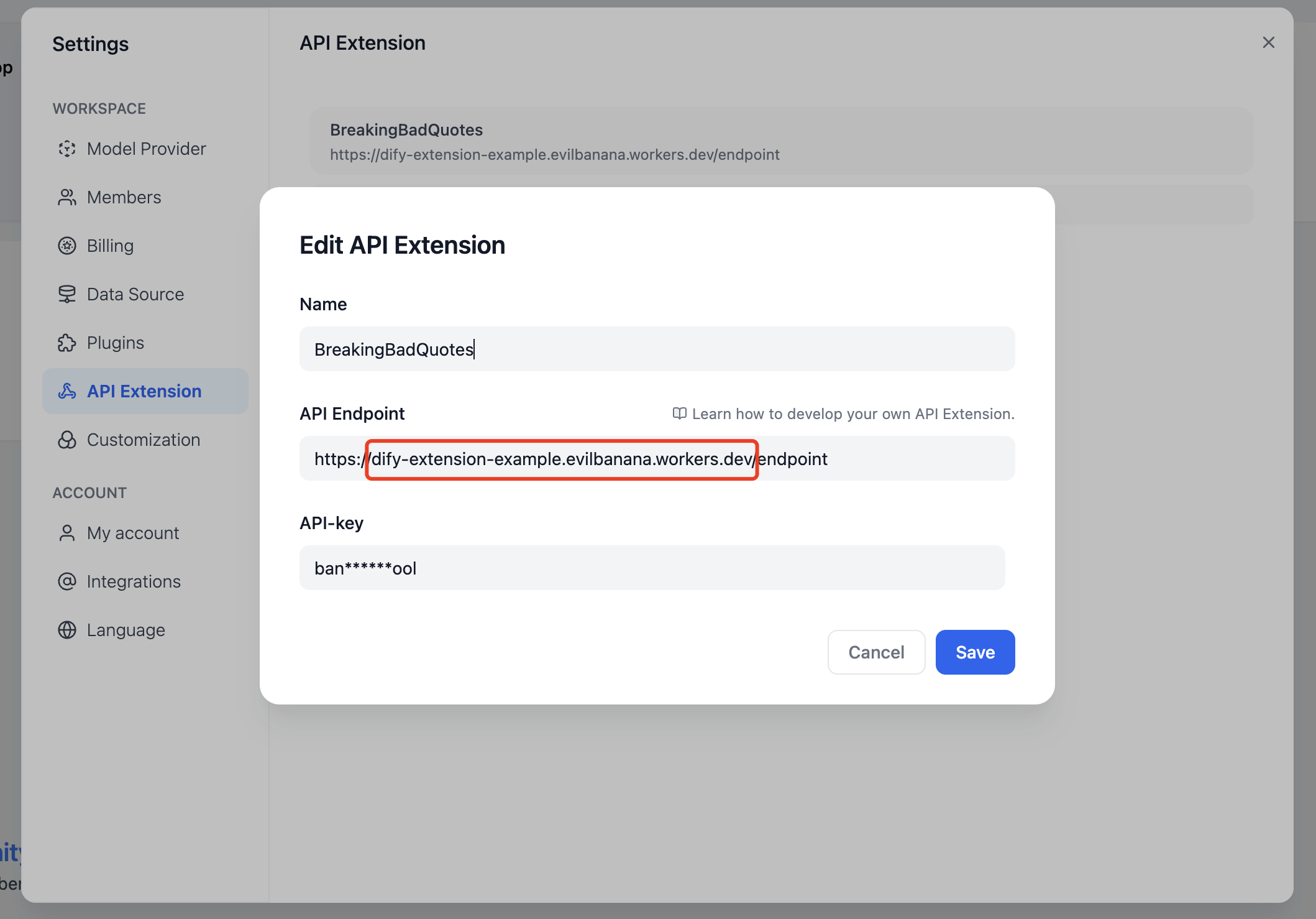 在 Dify 中添加 API Endpoint